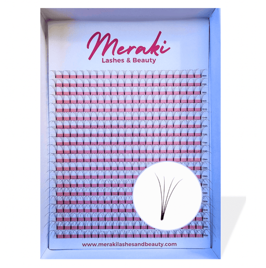 4D Short Stem Volume Fans - 0.07 C&D, 0.10 D | Meraki - Meraki Lashes and Beauty