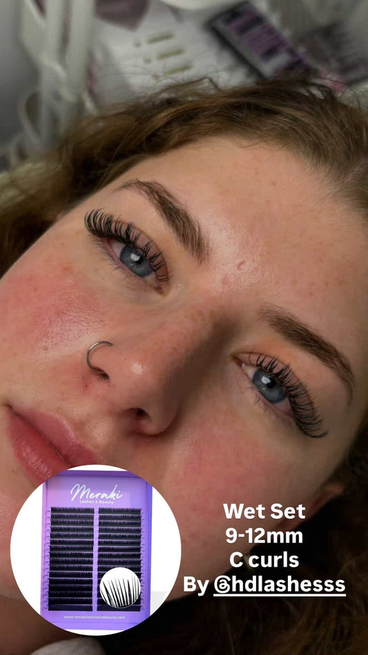 Wet Look Premade Volume Lash Fans - 8 - 15mm Mixed | Meraki - Meraki Lashes and Beauty