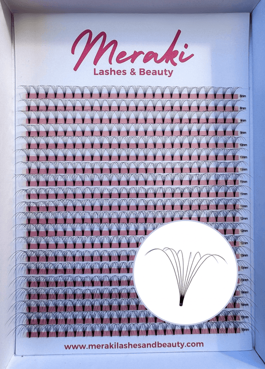8D Short Stem Volume Fans - 0.05 D Curl | Meraki - Meraki Lashes and Beauty