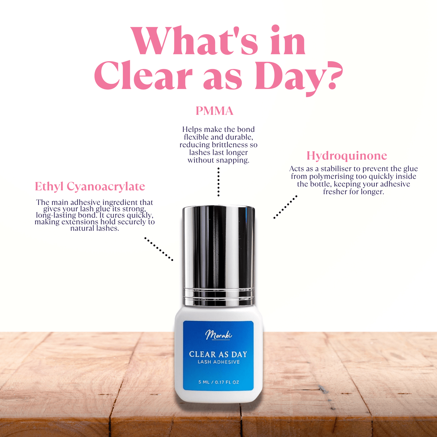 Meraki Clear as Day Lash Adhesive | Crystal Clear Bond - Meraki Lashes and Beauty