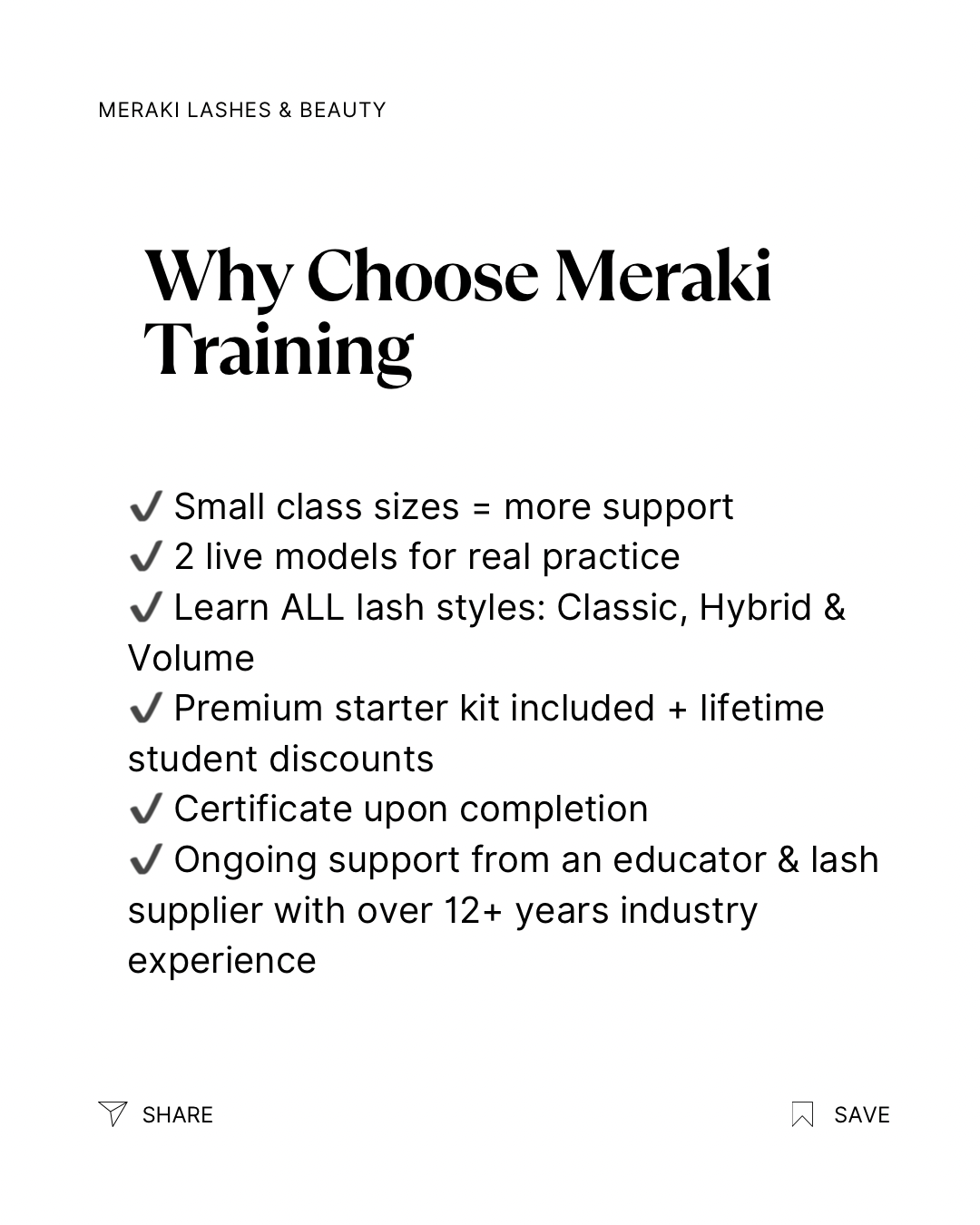 3 - Day Sunshine Coast - Lash Extension Course - 2026 - Meraki Lashes and Beauty