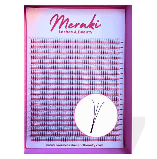 3D Long Stem Volume Fans - C&D Curl | Meraki - Meraki Lashes and Beauty