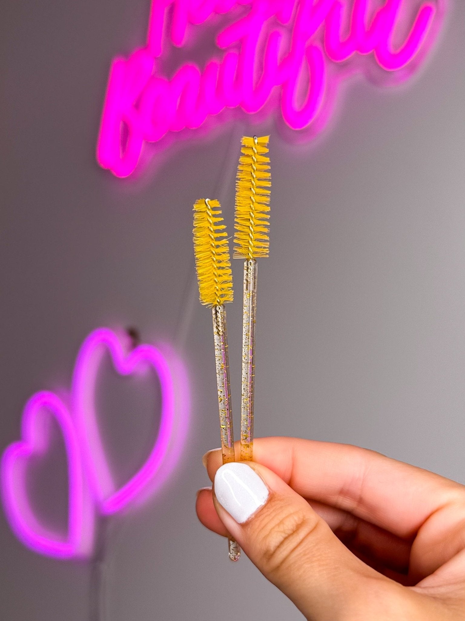 Yellow Lash Spoolies 50 Pack - Meraki Lashes and Beauty