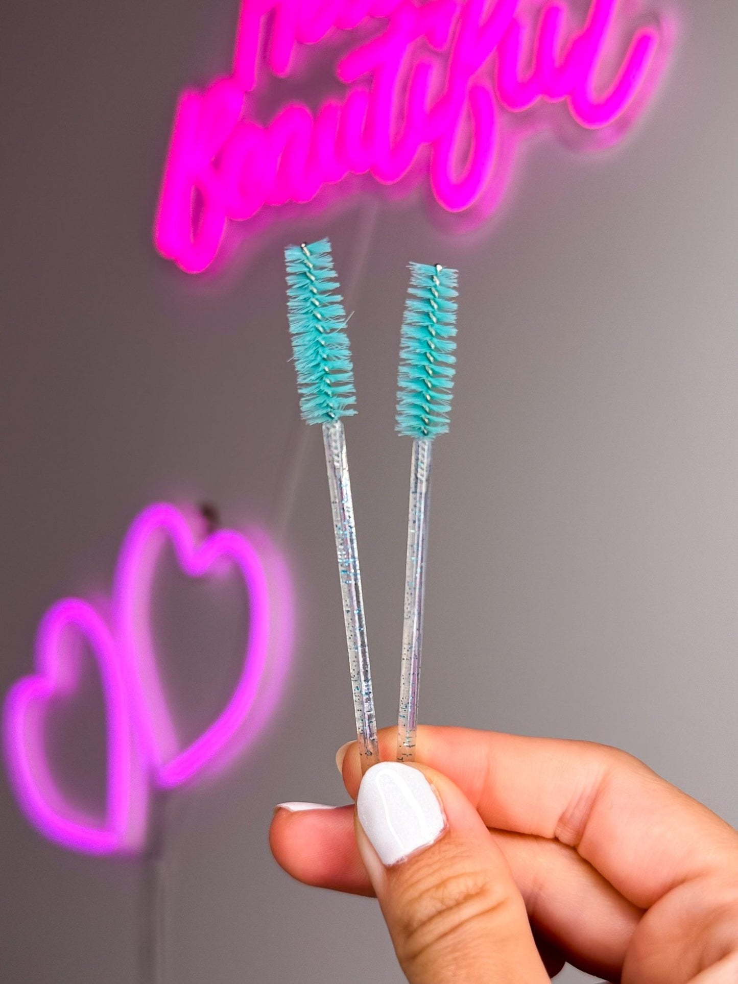Turquoise Lash Spoolies 50 Pack - Meraki Lashes and Beauty