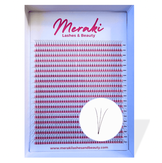 3D Short Stem Volume Fans - 0.07 C&D, 0.10 D | Meraki - Meraki Lashes and Beauty