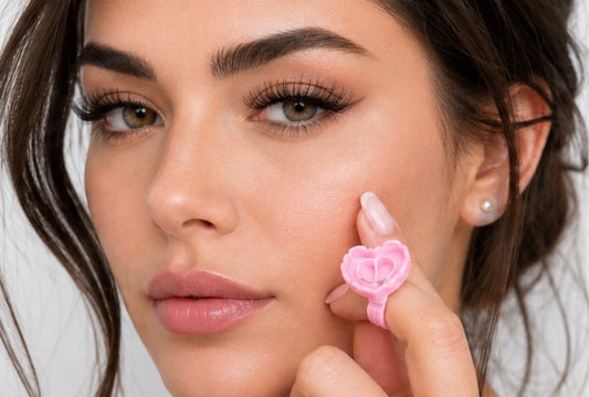 Heart Glue Rings - Pink - 100pcs - Meraki Lashes and Beauty