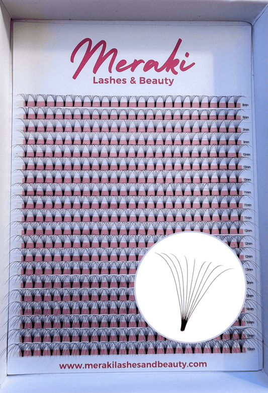 9D Short Stem Volume Fans - 0.05 C&D Curl | Meraki - Meraki Lashes and Beauty
