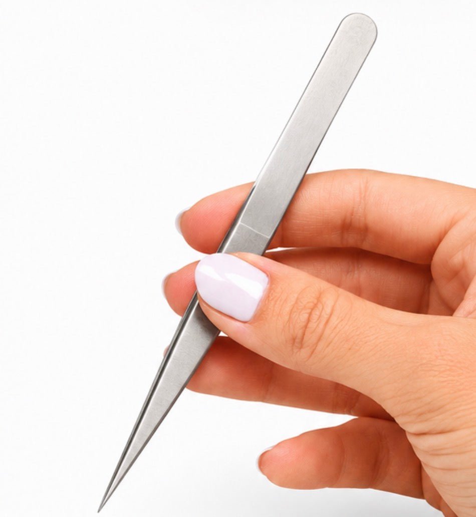 Silver Straight Tweezers - Meraki Lashes and Beauty