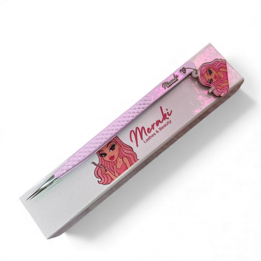Straight Meraki Bratz Keychain Fibre Tip Tweezer - Meraki Lashes and Beauty