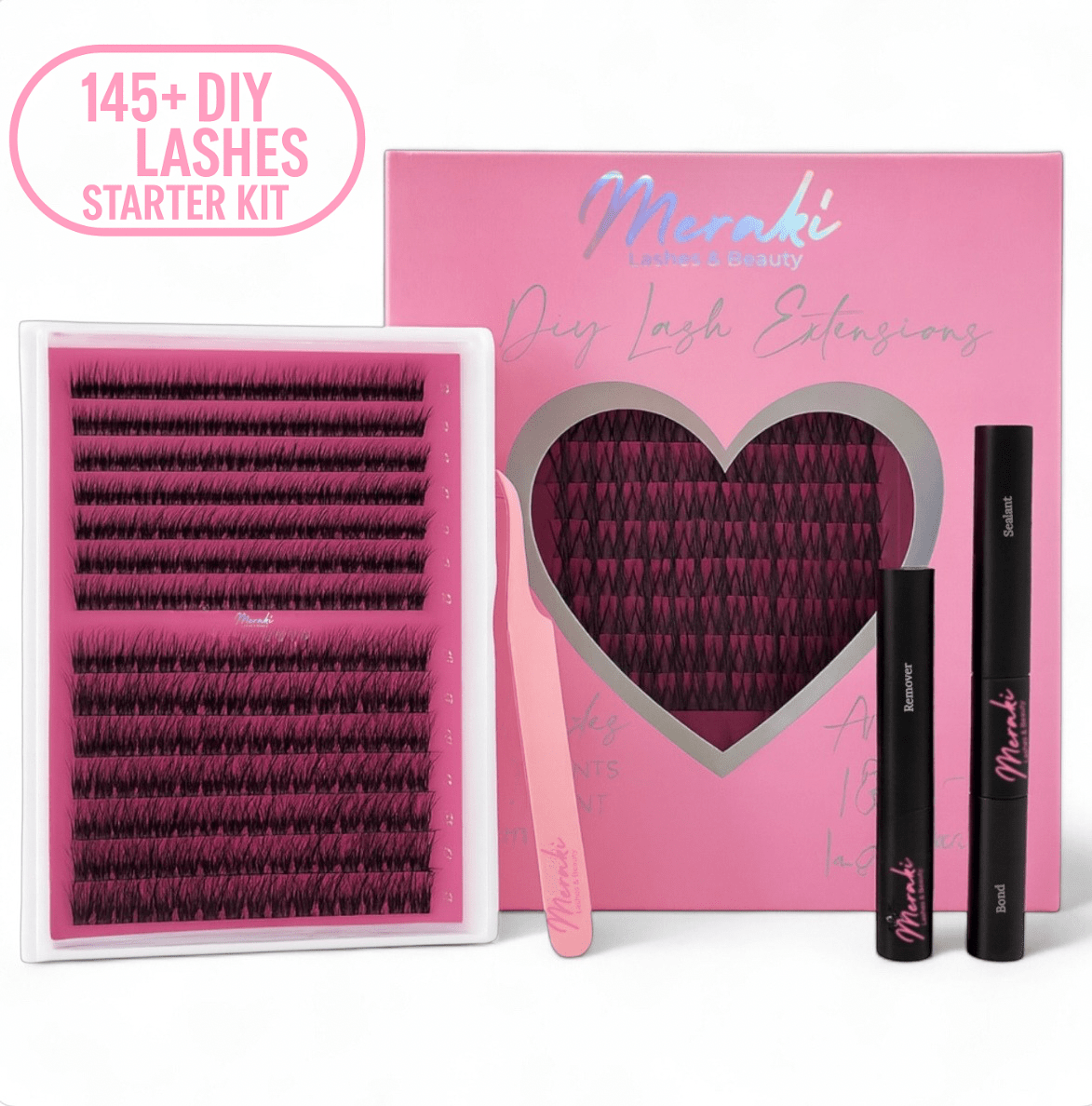 DIY Lashes Mega Kit - 145 Segments + Bond & Remover | Meraki - Meraki Lashes and Beauty