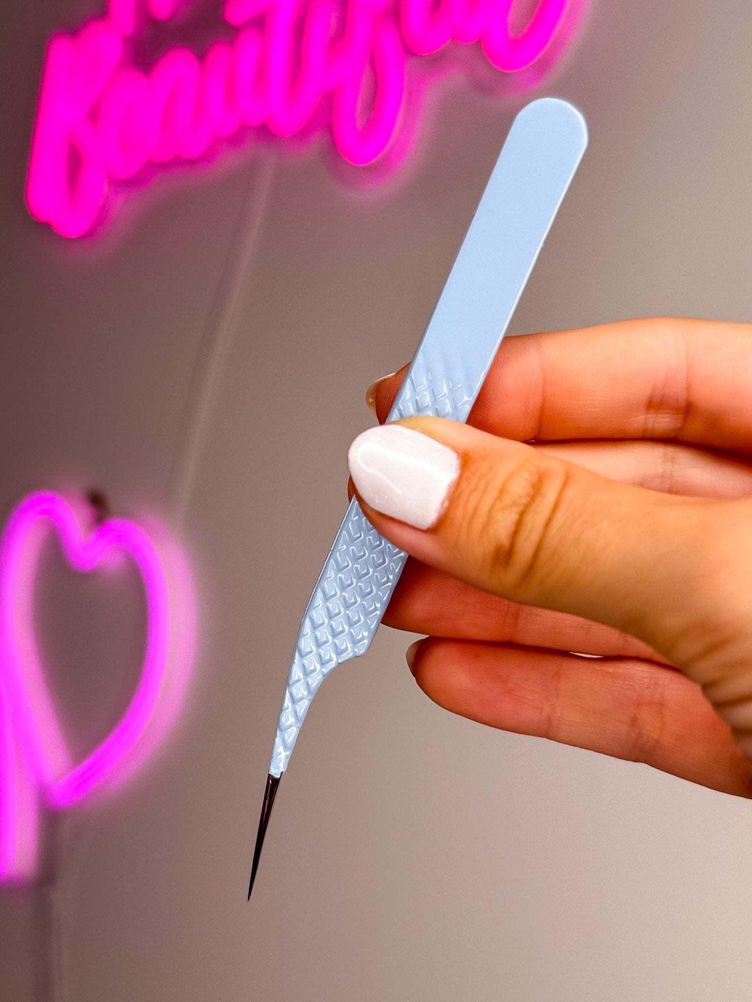 Blue Straight Tweezer - Meraki Lashes and Beauty