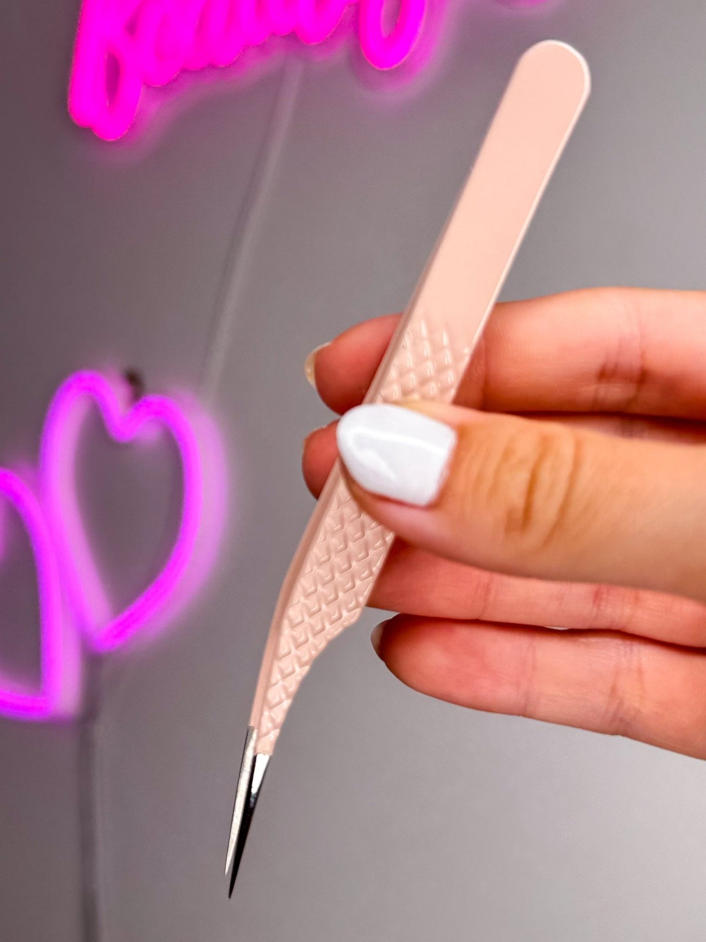 Pink Straight Tweezer - Meraki Lashes and Beauty